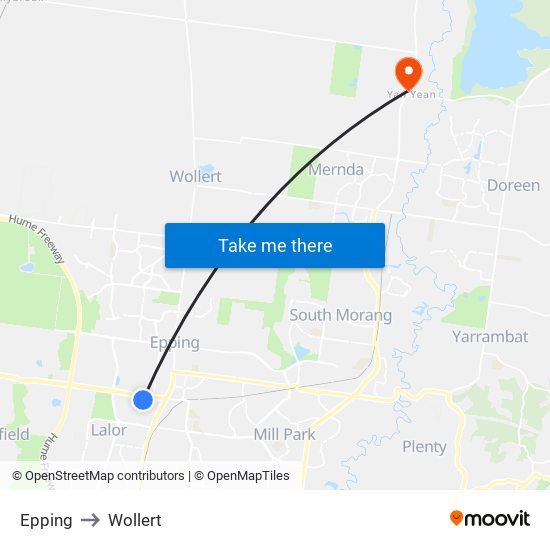 Epping to Wollert map
