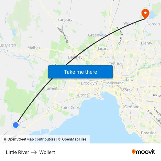 Little River to Wollert map