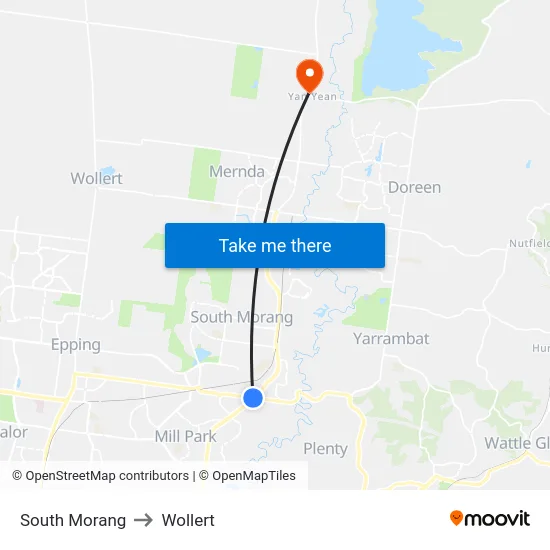 South Morang to Wollert map