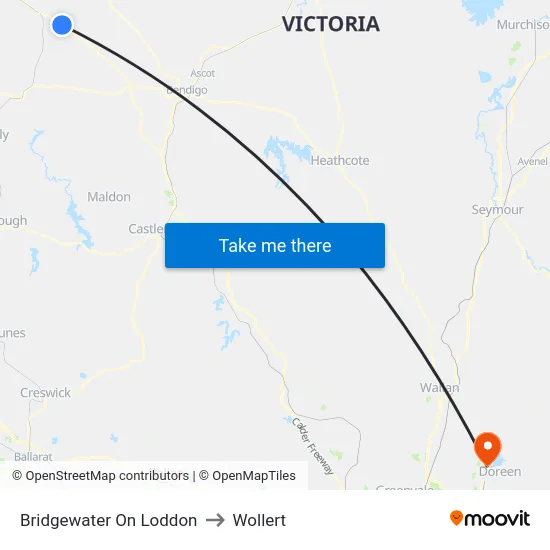 Bridgewater On Loddon to Wollert map