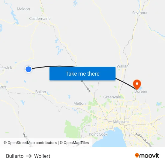 Bullarto to Wollert map