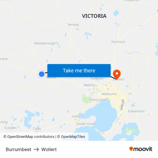 Burrumbeet to Wollert map