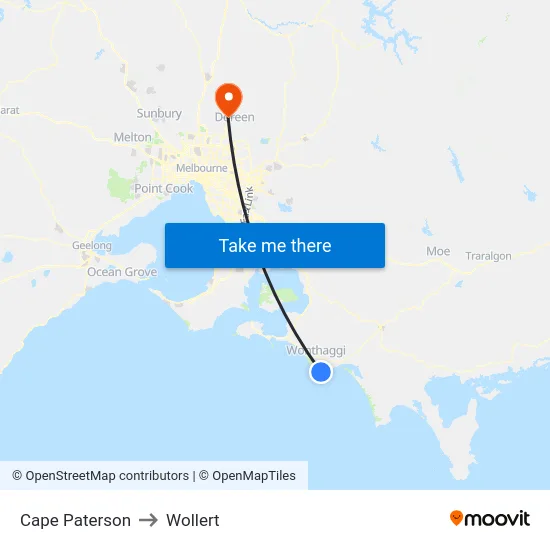 Cape Paterson to Wollert map
