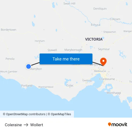 Coleraine to Wollert map