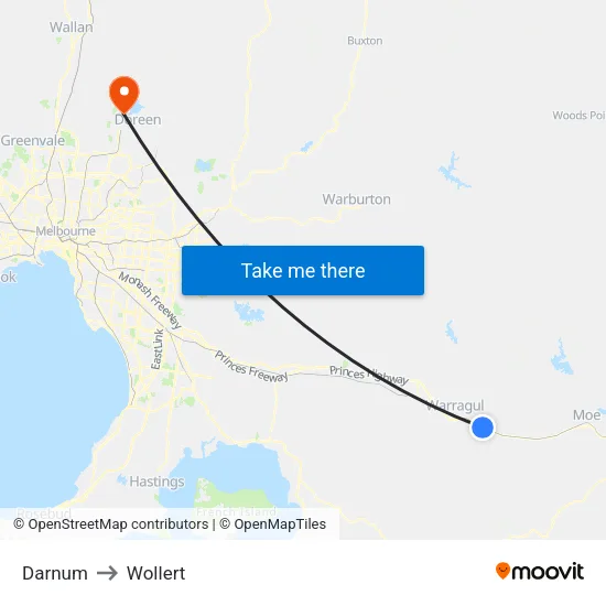 Darnum to Wollert map