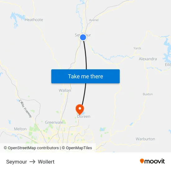 Seymour to Wollert map