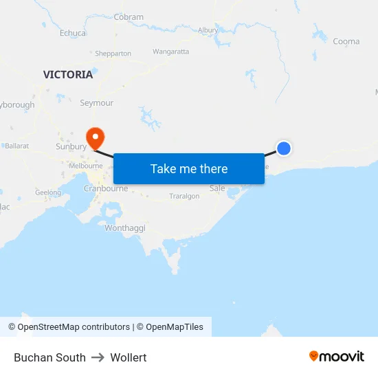 Buchan South to Wollert map