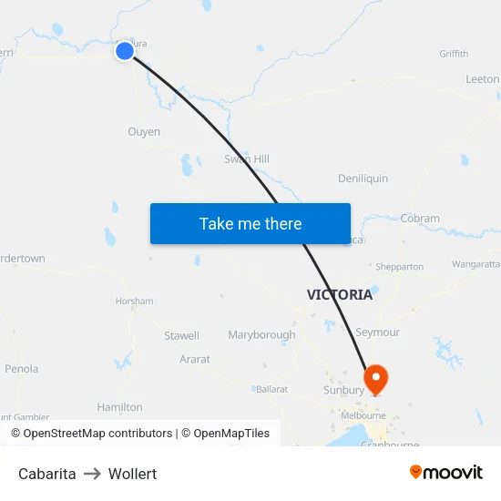 Cabarita to Wollert map
