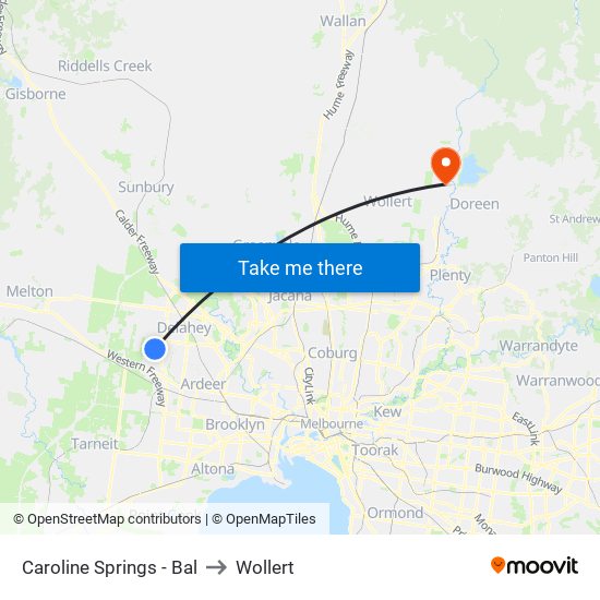 Caroline Springs - Bal to Wollert map