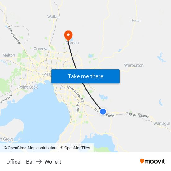 Officer - Bal to Wollert map