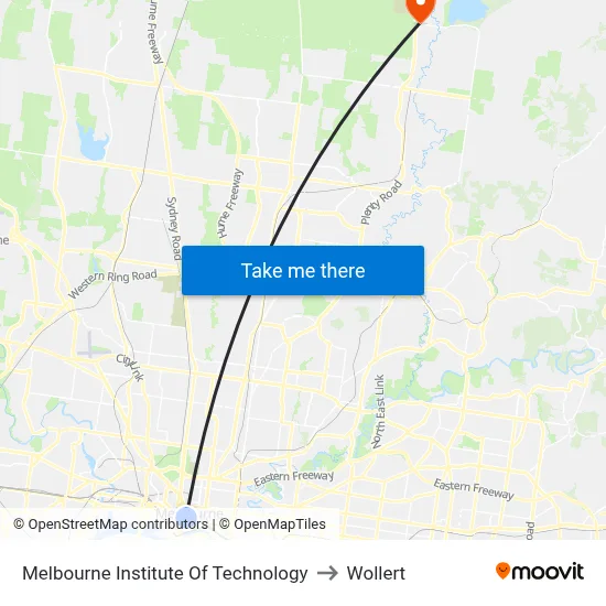 Melbourne Institute Of Technology to Wollert map
