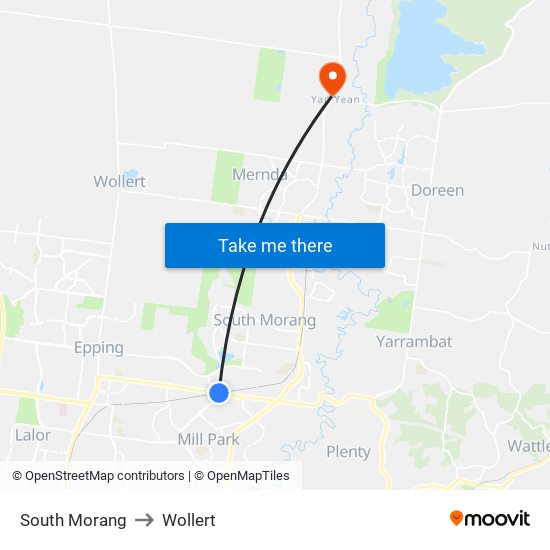 South Morang to Wollert map