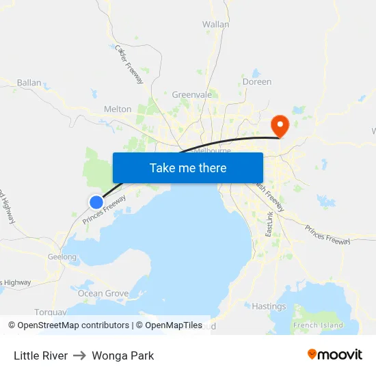 Little River to Wonga Park map