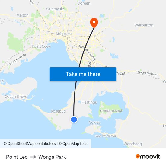 Point Leo to Wonga Park map