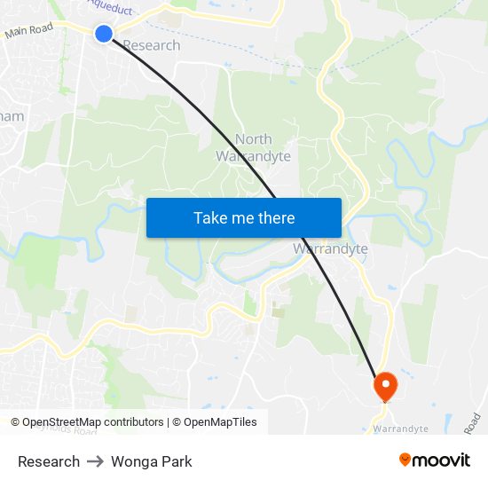 Research to Wonga Park map