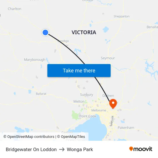 Bridgewater On Loddon to Wonga Park map