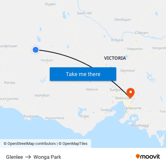 Glenlee to Wonga Park map