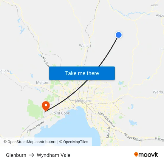Glenburn to Wyndham Vale map