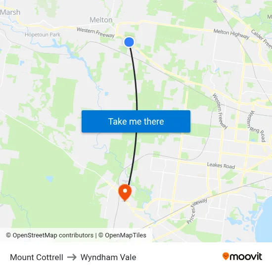 Mount Cottrell to Wyndham Vale map