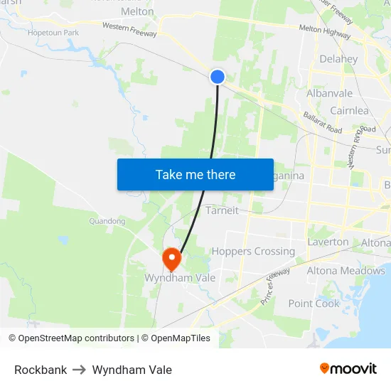 Rockbank to Wyndham Vale map