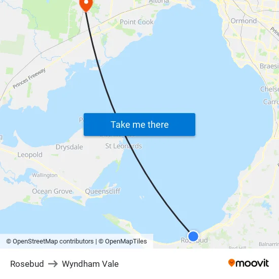 Rosebud to Wyndham Vale map