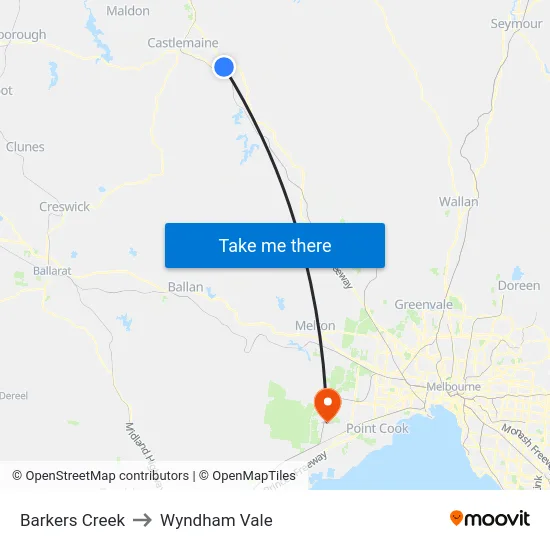 Barkers Creek to Wyndham Vale map