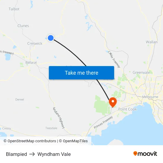 Blampied to Wyndham Vale map