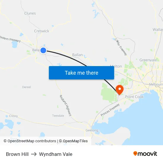 Brown Hill to Wyndham Vale map