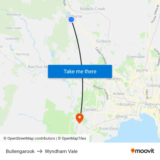 Bullengarook to Wyndham Vale map