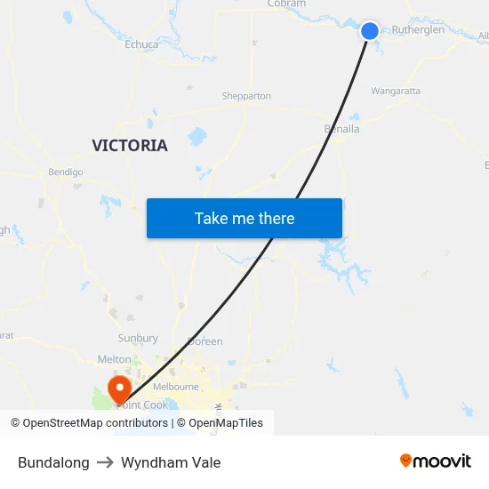 Bundalong to Wyndham Vale map