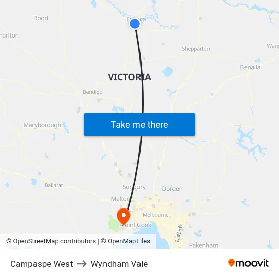 Campaspe West to Wyndham Vale map