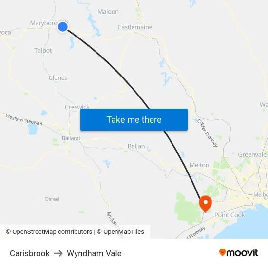 Carisbrook to Wyndham Vale map