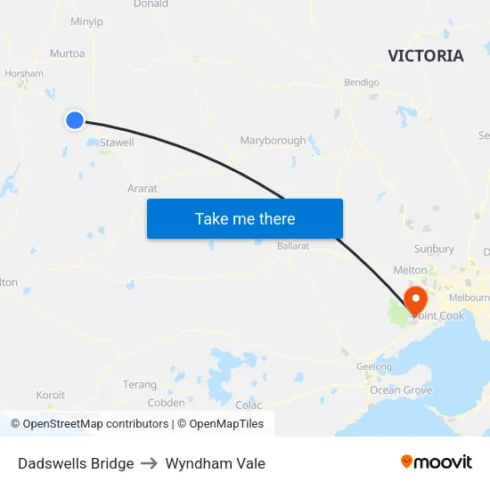 Dadswells Bridge to Wyndham Vale map