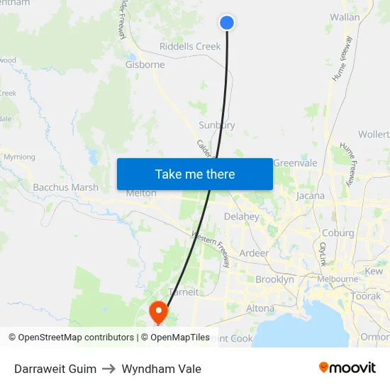 Darraweit Guim to Wyndham Vale map
