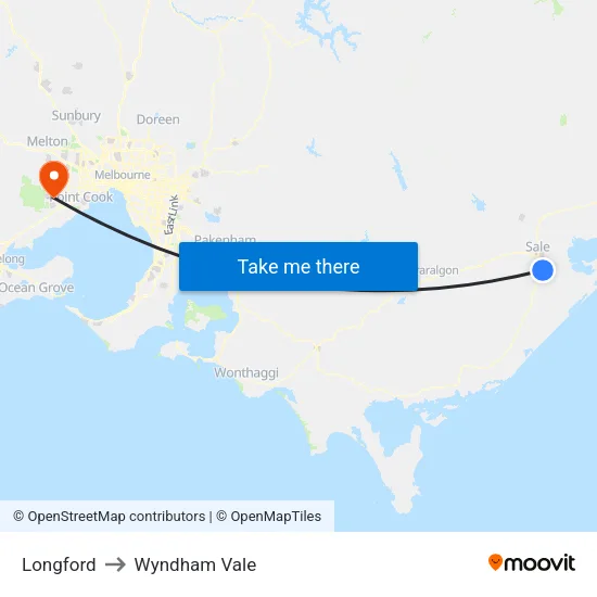 Longford to Wyndham Vale map
