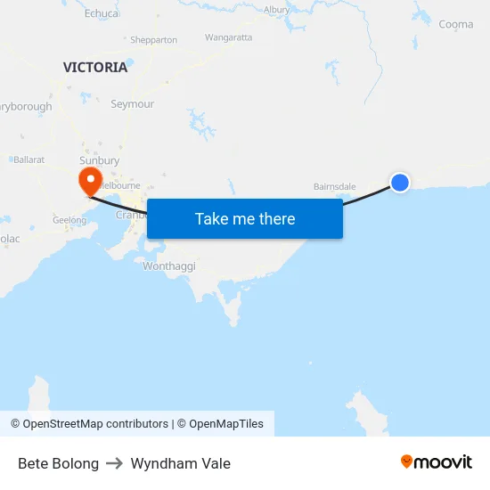 Bete Bolong to Wyndham Vale map