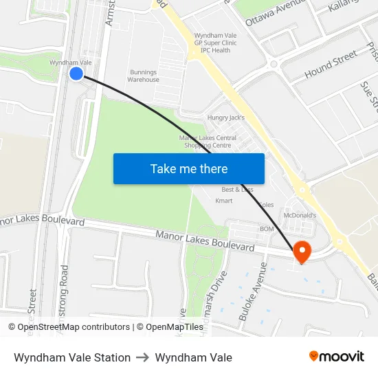 Wyndham Vale Station to Wyndham Vale map