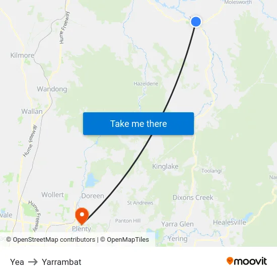 Yea to Yarrambat map