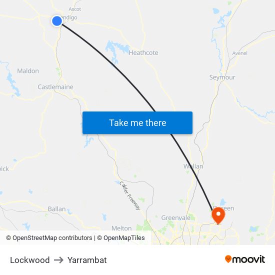 Lockwood to Yarrambat map