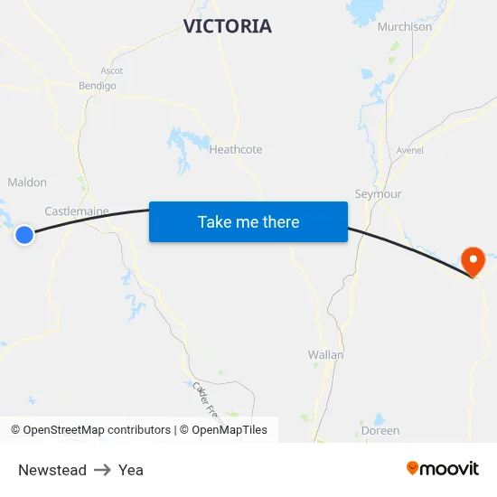 Newstead to Yea map