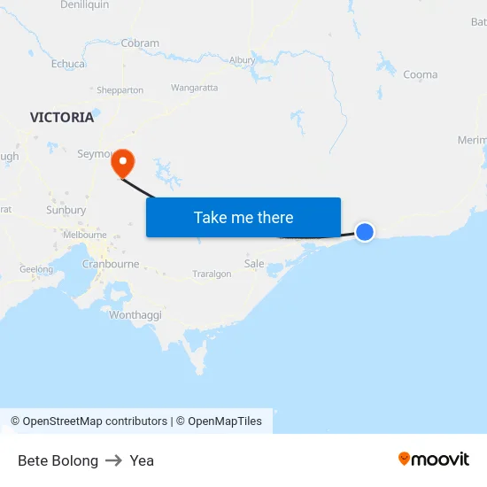 Bete Bolong to Yea map