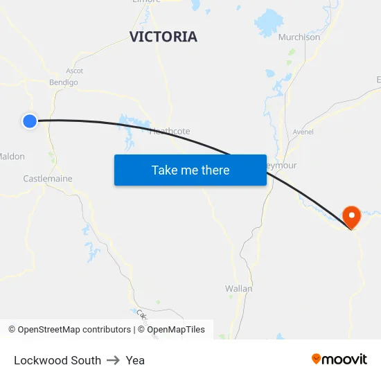 Lockwood South to Yea map