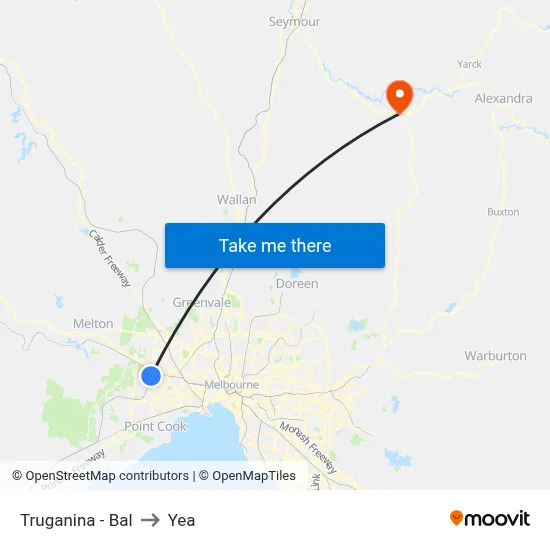 Truganina - Bal to Yea map