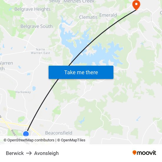 Berwick to Avonsleigh map