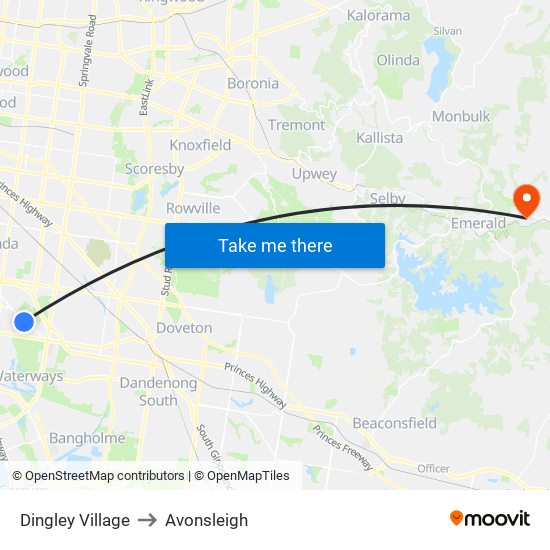 Dingley Village to Avonsleigh map