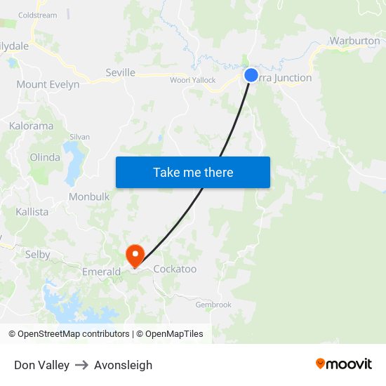 Don Valley to Avonsleigh map