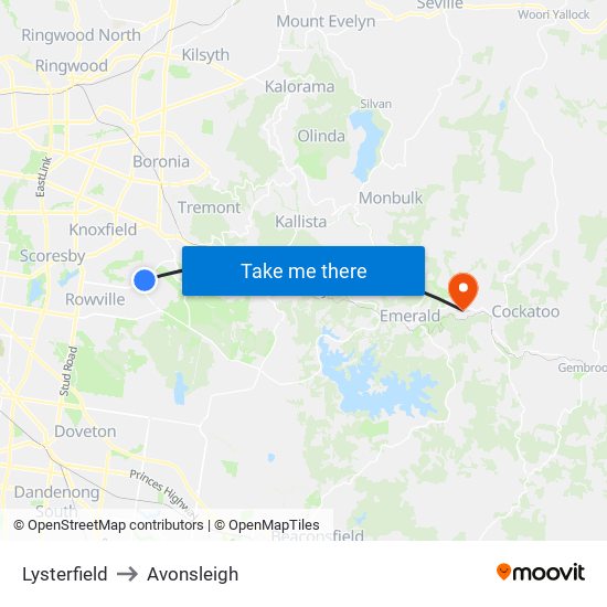 Lysterfield to Avonsleigh map