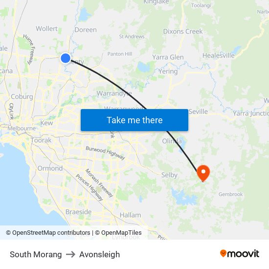 South Morang to Avonsleigh map