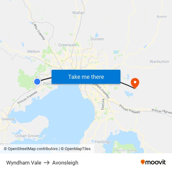Wyndham Vale to Avonsleigh map