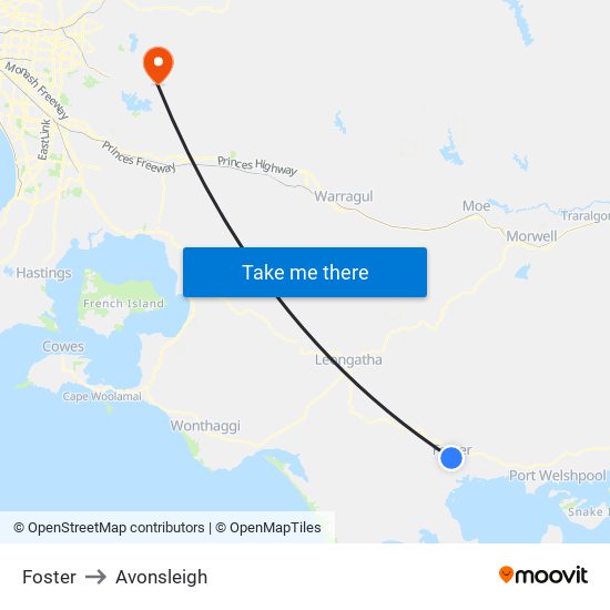 Foster to Avonsleigh map